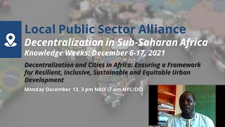 Ensuring Resilient, Inclusive, Sustainable and Equitable Urban Development (Gilbert Siame)