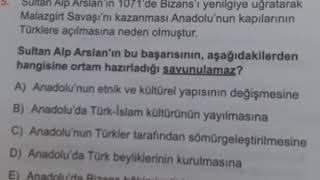 Malazgirt Savaşının sonuçları soru çözüm videosu...