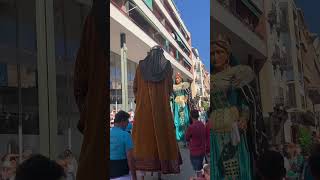 Els Gegants de la Ràpita, l'Ahmet i la Mariona, a la Cercavila de les Festes de Molins de Rei