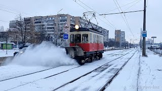 Трамвай РГС-2 №С-6, трамвай-снігоочисник  07.12.2022 / Tram RGS-2 №S-6, snowplow tram 12/07/2022