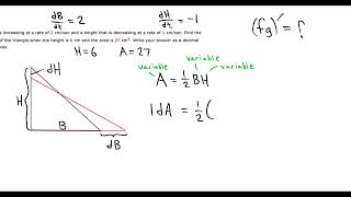 Related Rates - Product Rule Example