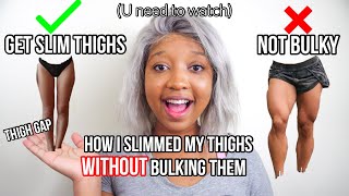 HOW TO SLIM DOWN YOU THIGHS WITHOUT BULKING THEM | When doing CHLOE Ting slim thigh gap challenge