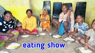 eating show,denner eating, village cooking eating