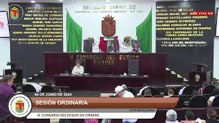 Transmisión en Vivo.  Sesión Ordinaria.  04 de Junio de 2024