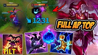 SHACO FULL AP TOP É UMA MÁQUINA DE TILT COM ESSA BUILD - LEAGUE OF LEGENDS