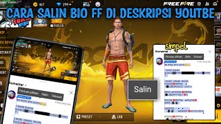 CARA SALIN KODE BIO FREE FIRE DI DESKRIPSI/KOLOM KEMENTAR||SIMPEL✨