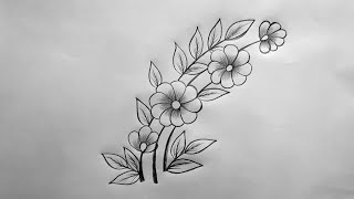 Beautiful Flower Hand Embroidery Design Drawing | Flower Design Drawing | Embroidery Flower Design F