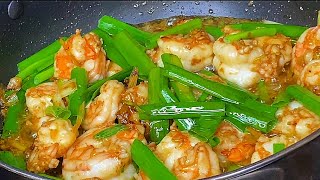 Garlic Butter Shrimp with Green Onions. Easy & Delicious!