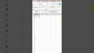 دالة char للتسلسل التلقائي دالة جديده #excel