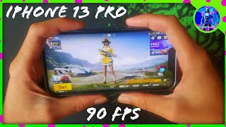 IPHONE 13 PRO HANDCAM 90 FPS | SMOOTH + 90 FPS GRAPHICS TEST | PUBG MOBILE | FARIS GAMING