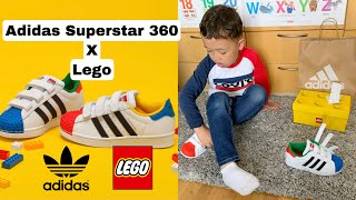 ADIDAS SUPERSTAR 360 X LEGO KIDS SHOES | UNBOXING WITH KORBI