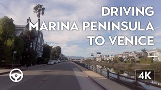 Driving Marina Peninsula to Windward Circle | Venice, CA [4K]