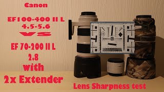 Lens Sharpness Chart Results  EF 100-400 II vs EF 70-200 II 2.8 2x extender