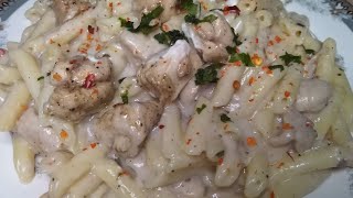 White Sauce Pasta with Chicken | Pasta in White Sauce | Quick, Easy & Yummy | Food like Mood