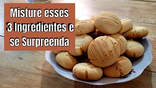 Biscoito com 3 ingredientes | Rápido, Fácil e Barato - Ninguém vai resistir😍