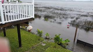 My yard & the neighbors during hurricane Mathew glad I had a bulk head