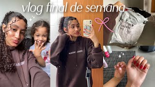 vlog no fim de semana: alisei o hair, grwm, recebidos da shein, fiz as unhas++