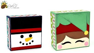 Elf and Snowman Gift Box SVG Assembly Tutorial