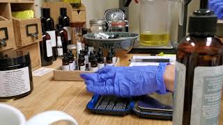 Behind the scenes of Ora making micro batch perfume oils.