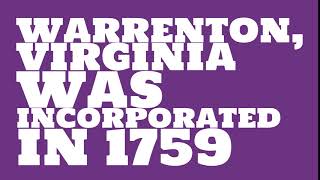 When was Warrenton, Virginia founded?