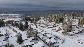 Drone is dreaming for a white Christmas in 4k