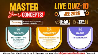 ⚡️Live Quiz Challenge 10 -JEE 2026🚀Join Now and Test Your knowledge with VMC #jee #advance