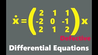 Solve the defective system of ODE. Use eigen values and eigen vectors.