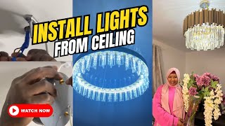 How to hang light from ceiling / Wall light installation / wall lamp installation  #jhumar