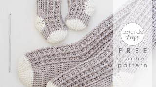 Watson Waffle Socks FREE Crochet Pattern Video Tutorial