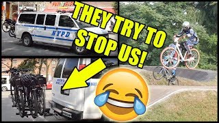 *POLICE* TRY TO STOP US! #SEBIKESLIFEBMXDAY (Day at the track)