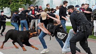 Быдло Избили Собаку на митинге в Беларуси / страшная новость - Минск, Белоруссия.