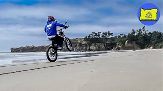 Talaria Sting Electric Dirt Bike on the Beach | Oregon Motorcycle 2022 #talaria #surron #oregon