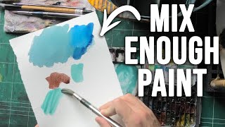 How to Mix ENOUGH Paint in Watercolor - For Beginners