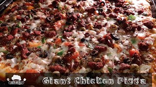 Giant Chicken Pizza | Chicken Tikka Pizza Recipe