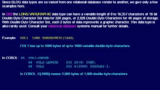 SQL 051 Data Types, BLOB Binary Large Object, LONG VARGRAPHIC