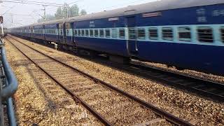 110kmh WAP5 hauled Jansewa express crossing my Hisar Passenger