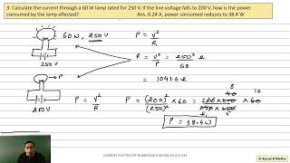 V.IMP | POWER AND ELECTRICAL ENERGY NUMERICALS CURRENT ELECTRICITY SELINA  PHYSICS ICSE STD 10