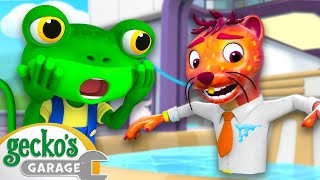 Weasel Gets SOAKED?! | Gecko's Garage 🦎 | Action Cartoons For Kids