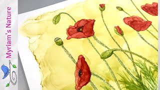 148] ALCOHOL INK Flowers ❣️ How to Paint Abstract POPPIES Without Fear