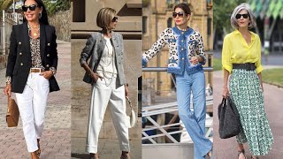 CÓMO VESTIR BIEN A LOS 50 AÑOS/ LOOKS DE CALIDAD Y TENDENCIA