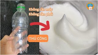 Một chai nhựa ĐÁNH BÔNG LÒNG TRẮNG TRỨNG không cần máy, không cần phới, trứng bông nhanh|Moon Cook