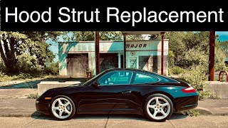 Porsche Carrera 911 997 hood strut replacement