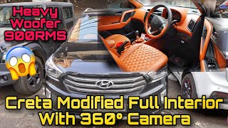 Best Interior Modified in Creta Modified With 360° Camera | 900RMS Woofer 💥 | Car Modification