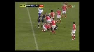 Brutal rugby tackle