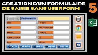 création d'un formulaire de saisie sans userform 5 | data entry form without VBA