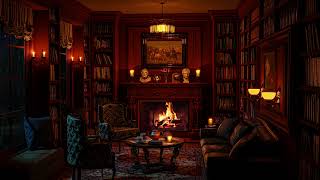 Cozy Room Ambience with Gentle Night Rain and Crackling Fireplace Sounds | 8 Hours