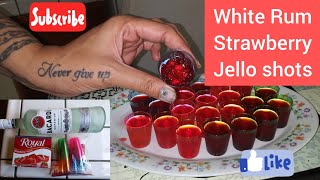 Strawberry Jello SHOTS w/Rum #diyjelloshots