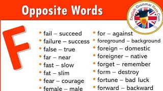 Opposite Words Starts With F || इंग्लिश कैसे सीखे || Antonyms || English practice 😊