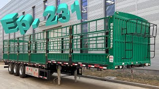 P231 Side Fence Semi Trailer With Tarpaulin Box In The Front Wall For South Asia Burma Market