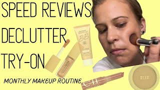 MONTHLY MAKEUP ROUTINE RECAP | try-on • speed reviews • declutter | melissajackson07